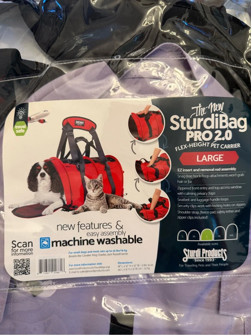 SturdiBag Pro 2.0 Pet Carrier, Size Large